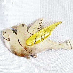 TAXCO 925 STERLING SILVER TWO BIRD Pin Brooch